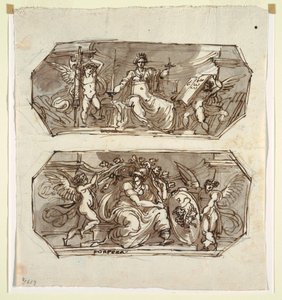 Disegno, Giustizia e Forza, in due ottagoni, 1812 da Unknown